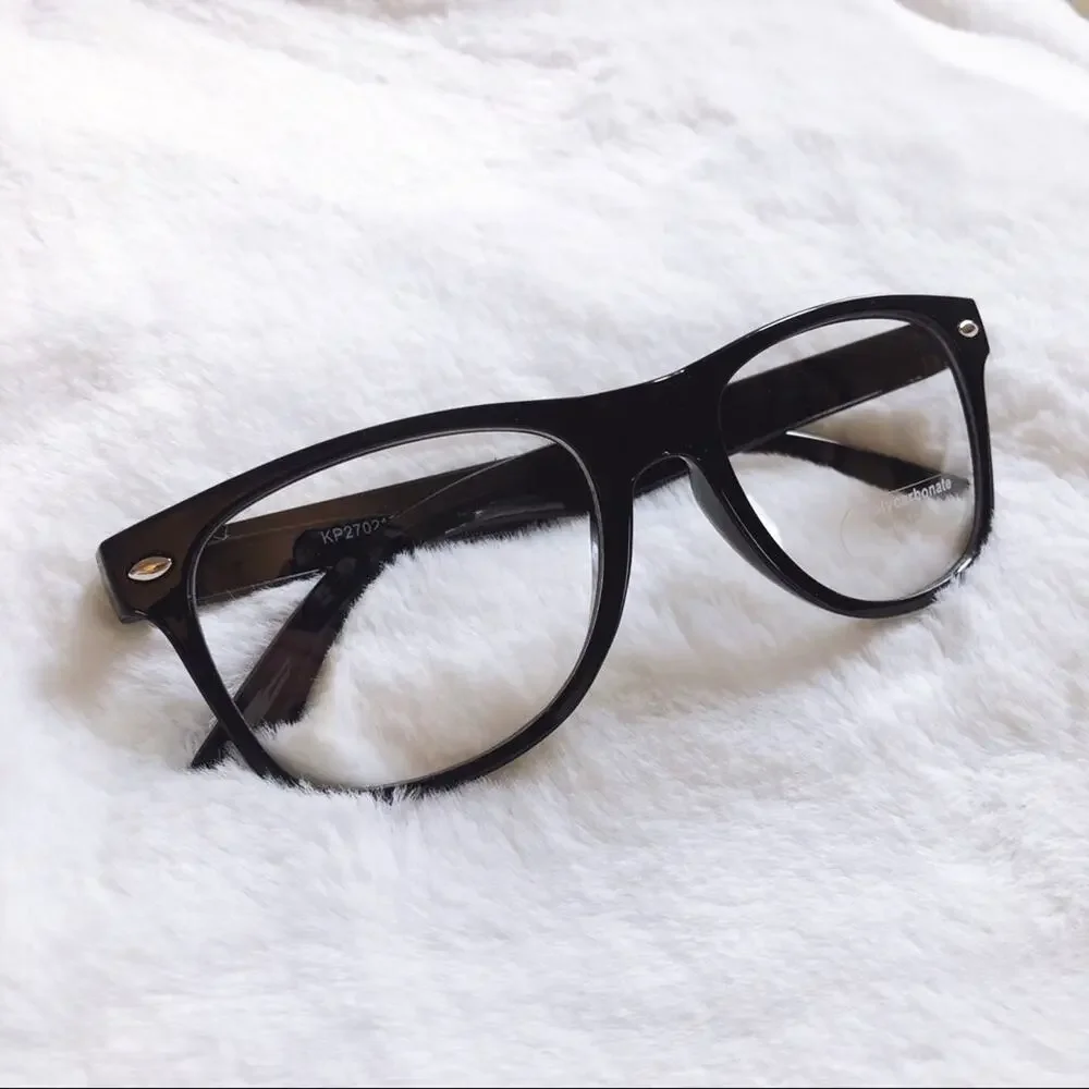 Mika Black Unisex Kids Clear Lens Sunglasses